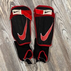 Nike Black and Red Shin Guards